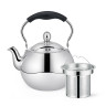 5970 FISSMAN Чайник FELA  1,5л для кипячения воды и заваривания чая с ситечком (нерж.сталь); Ручки - нерж.сталь,бакелит.