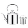 5972 FISSMAN Чайник FONSO 1,5л для кипячения воды и заваривания чая с ситечком (нерж.сталь); Ручки - нерж.сталь
