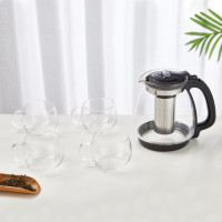6390 FISSMAN Чайный набор 5пр. (стекло) Чайник - 2000мл; Чашки - 320мл / 4шт