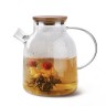 9542 FISSMAN Заварочный чайник 1800мл с бамбуковой крышкой и стальным фильтром (жаропрочное стекло)