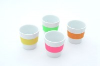 9263 FISSMAN Набор из 4 стаканов для чая 170 мл с силиконовым ободком (керамика)