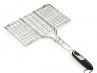 1041 FISSMAN Решетка для приготовления стейка на гриле 35,5x22,5x2,5 см с пластиковой ручкой (хромированное покрытие)