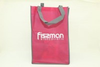 0502 FISSMAN Розовая промо-сумка для покупок с логотипом FISSMAN 30x30x45 см (нетканый материал 80 г/кв.м)