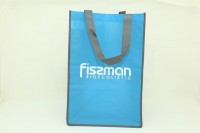 0504 FISSMAN Голубая промо-сумка для покупок с логотипом FISSMAN 30x30x45 см (нетканый материал 80 г/кв.м)