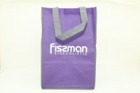 0505 FISSMAN Фиолетовая промо-сумка для покупок с логотипом FISSMAN 30x30x45 см (нетканый материал 80 г/кв.м)