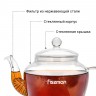 9447 FISSMAN Заварочный чайник 600 мл со стальным фильтром (жаропрочное стекло)