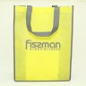 0521 FISSMAN Желтая промо-сумка для покупок с логотипом FISSMAN 35x15x45 см (нетканый материал 80 г/кв.м)
