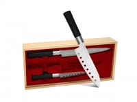 2710 FISSMAN Набор ножей MINAMINO 3 пр. (гастрономический 20 см/ сантоку 17 см/ универсальный 13 см, 420J2 сталь)