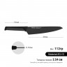 2440 FISSMAN Нож Поварской GOLFADA 20см с покрытием Graphite (3Cr13 сталь)